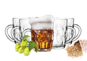 6 Biergläser mit Henkel 400ml Bierseidel Bierkrüge Bierglas Bierkrug  Pilsgläser