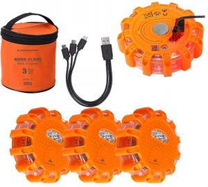 Akumulátorové varovné lampy 12+3 LED - 3ks