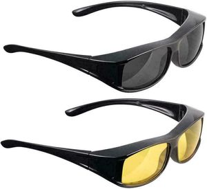 Sonnenbrille Nachtsichtbrille Überziehbrille Überbrille Polarisiert [2er Set]