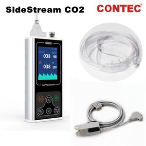 CONTEC CA10S handheld tragbarer Seitenstrom-CO2-Monitor Kapnograph Patientenmonitor mit Adapter