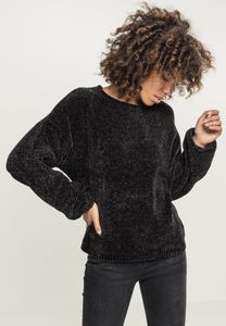 Urban Classics Damen Pullover Ladies Oversize Chenille Sweater Black-L