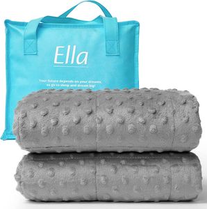 Ella Kinder Gewichtsdecke 2,4 kg 90x120 cm – Therapiedecke, für Stressabbau & Angstzustände, Hypoallergene Glasperlen, weiche & kühlende Baumwoll- Außenschicht, für Kinder von 15-25 kg – Minky