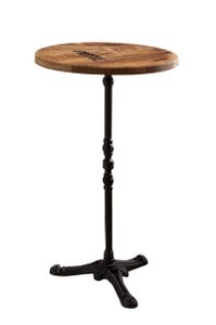 SIT Möbel Bistro-Stehtisch rund | 60 x 60 cm | 30 mm Tischplatte Mango natur | Gestell Gusseisen schwarz | B 60 x T 60 x H 111 cm | 14007-11 | Serie TABLES & CO