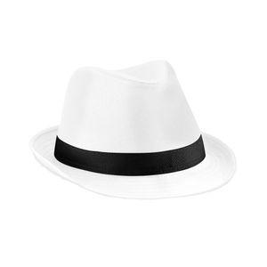 Beechfield - Fedora-Hut für Herren/Damen Uni BC5279 (S-M) (Weiß/Schwarz)