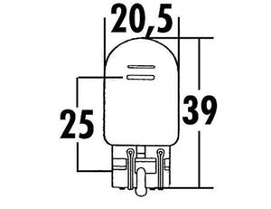 SHIN YO W21/5W, Glassockel-Glühlampe 12V 21/5W W3x16Q