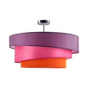 Lindby Deckenlampe Melia, violett/pink/orange, Textil, Ø56cm