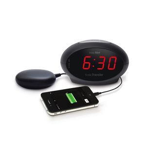 Geemarc SBT600 Vibrationswecker mit extra lautem Alarm 75 dB + Vibration (deutsche Version). USB Anschluss fur die Aufladung Ihrer Smartphone oder andere elektrische Kleingeräte