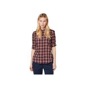 Tom Tailor Denim Damen Bluse mit Karomuster - 1013611 19403 navy check design, Farbe:Mehrfarbig, Textil:40