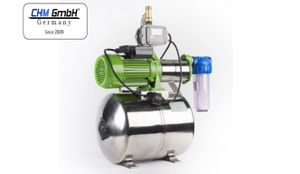 CHM GmbH® Hauswasserwerk Edelstahl 50 Liter, 6,5 Bar 10200 L/h el. einstellbare Pumpensteuerung/Trockenlaufschutz