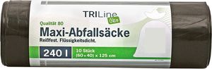 Secolan TRILine Maxi-Abfallsack grün / schwarz 240 Liter 10 Säcke