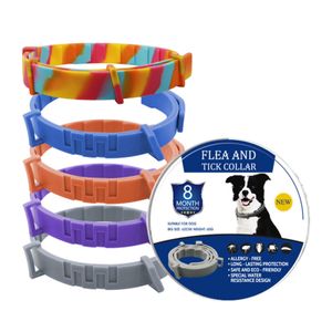 5pcs Zeckenhalsband für Hund, 58cm Hund Zecken Halsband Schutz vor Flöhe Natürliches Präventionshalsband gegen Milben & Stechmücken, Premium Anti-Floh Hundehalsband