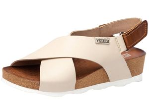 Pikolinos Damen Sandale Leder gekreuzte Riemen Slingback Mahon W9E-0912, Größe:38 EU, Farbe:Beige