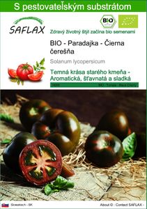 SAFLAX - BIO - Paradajka - Čierna čerešňa - Solanum lycopersicum - 10 Semená - S pestovateľským substrátom bez klíčkov
