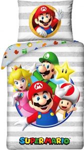 Super Mario Bettbezug Stripe - Single - 140 x 200 cm - Baumwolle