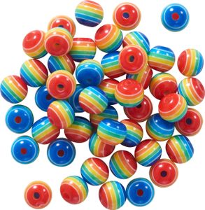 Regenbogen-Perlen-Set, 8 mm, 48 Stück