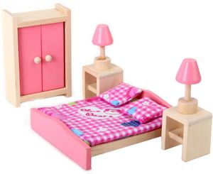 Puppenhaus Möbel Holz Spielzeug Set Schlafzimmer
