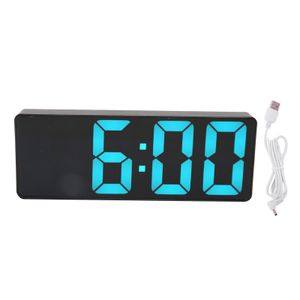 Digitálny budík, napájaný batériou, USB, veľké modré číslice, zrkadlové hodiny LED na stôl s ukazovateľom teploty do kancelárie v spálni