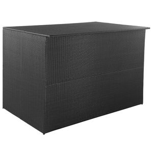 vidaXL Záhradný box na vankúše čierny 150x100x100 cm polyratan