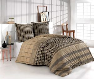 Bettwäsche Bettbezug 200x200 cm, Kopfkissenbezug 80x80 cm  3 teilig Bettgarnitur Bettwäsche - Set  Baumwolle Renforcé mit Reißverschluss