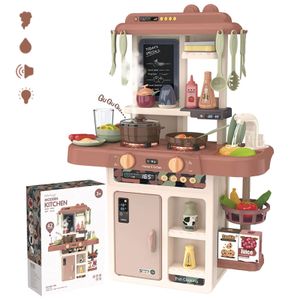 Kinderküche mit Küchenzubehör, Licht, Spray, Sound und Wassereffekten, Spielküche, Kinderküche Rosa