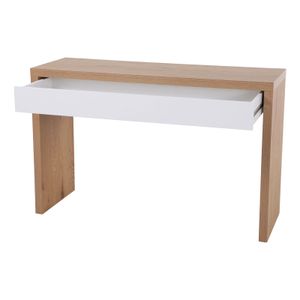 SVITA ANGULAR Schreibtisch mit Schublade Schminktisch 120x40x76 cm Eiche-Weiß