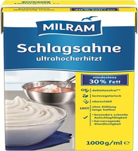 MILRAM Haltbare Schlagsahne ultrahocherhitz Faltschachtel 1000ml