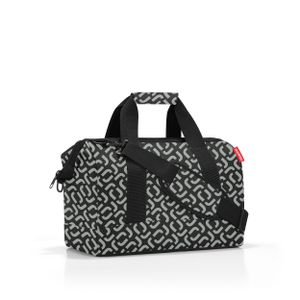 reisenthel allrounder M, cestovní taška, sportovní taška, taška přes rameno, doktorská taška, taška, polyesterová tkanina, Signature Black, 18 L, MS7054