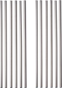 GRÄWE Edelstahl Trinkhalme 12er Set Silber Gerade