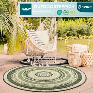 Vnútorný a vonkajší koberec Zoe Easy Care & UV Resistant Round 120 cm Green