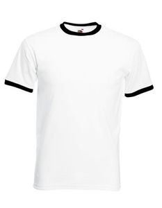 Ringer Herren T-Shirt - Farbe: White/Black - Größe: 3XL