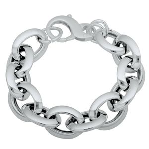 Damen Erbsarmband Oval 925 Sterling Silber Gliederarmband Armband Gestempelt 20 cm