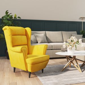 ®Stilvoll®Senfgelb TOP Lounge Sessel Stuhl Skandinavisches Relaxsessel Sessel Senfgelb Samt Home-Office,81 x 90 x 96,5 cm CLORIS Möbel