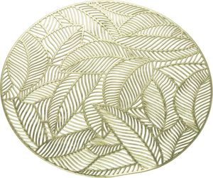 Tischsets, Platzset, Platzdeckchen, Platzmatte, Rund Blätter 37 Cm Gold