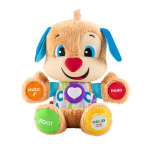 Fisher-Price Učiaci sa zábavný psík, detská hračka s hudbou, plyšová hračka, vzdelávacia hračka