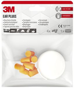 3M 1100C4 Earplugs with Storage Box 8 Pieces - Pack of 4