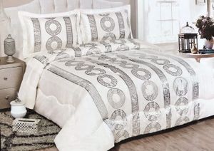 3 Teilig Tagesdecke Weiß 230x250 cm Polyester Bettüberwurf Patchwork mit 2 Kissenbezug geeignet für das ganze Jahr,aus Atmungsaktive Gefüllte Decke