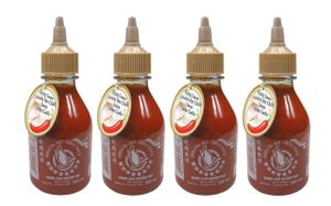 4er Pack - FLYING GOOSE Sriracha (4x 200ml) | scharfe Chilisauce mit extra Knoblauch