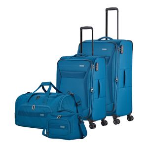 travelite  Chios Kofferset M/L  mit Beautycase und Reisetasche  4 Rollen - Türkis