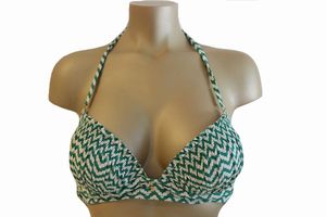 Watercult Push Up Bikini Top 80A Grün Weiß Swim Bikinioberteil Neckholder #X171