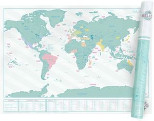 Deluxe Rubbel Weltkarte Scratch Off World Map Poster-Karte Landkarte 82x59cm NEU 