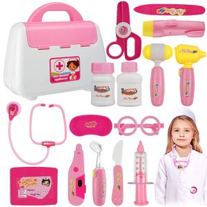 Buyger 16 Teile Arztkoffer Medizinisches Doktor Rollenspiel Spielzeug Geschenke Kinder Pink