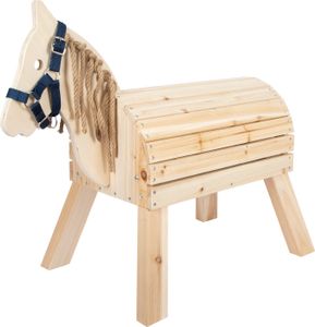small foot Holzpferd kompakt, Reitpferd mit Halfter für Kinder ab 3 Jahren, für Drinnen und Draußen geeignet, 12313