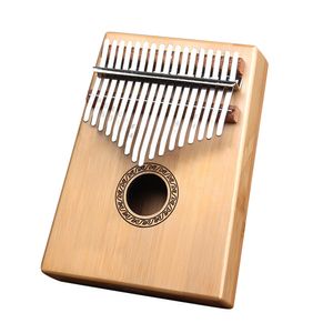 17-Tasten Holz Finger Kalimba Mbira Daumen Klavier Musikinstrument Kinder Geschenk-Naturholz