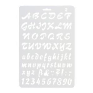 Englische Alphabetnummer DIY Scrapbook Zeichnungsvorlage messen Herrscher Schablone-Weiß 2