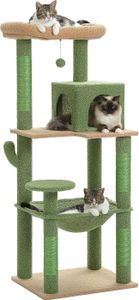 Purpurra Katzenbaum für große Katzen mit Metall Plüsch Hängematte 116cm/ 143 cm