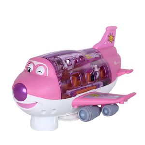 Flugzeug-Spielzeug-Spielset, 360 Grad drehbares Kinder-Stunt-Elektroflugzeug-Spielzeug（Rosa）