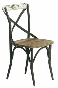 EJA - Stuhl aus Holz und Metall Retro Weiß