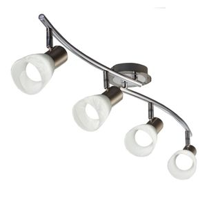 LED Deckenlampe Wohnzimmer schwenkbar E14 Metall Glas Spot Leuchte 4-flammig