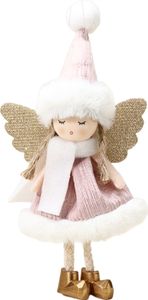 Weihnachtsengel-Ornament, Plüsch-Engel-Puppen-Anhänger, geflügeltes Engel-Mädchen, hängende Dekoration für Weihnachtsbaum, Wand- und Tür-Dekor