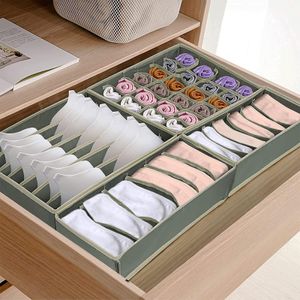 MODFU 4 Stück Unterwäsche Organizer, Büstenhalter Aufbewahrungsbox, Faltbox, Kleiderschrank Schubladen Organizer für BH, Unterwäsche, Socken, Krawatten, Schals